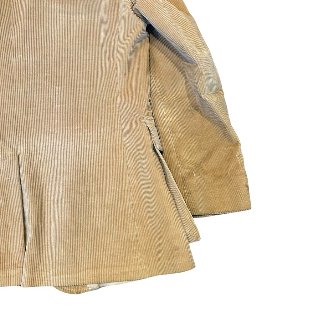 Tan Corduroy Blazer Suede Shoulder Patch 2 Button 44R - Picture 12 of 14